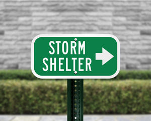 Storm shelter sign