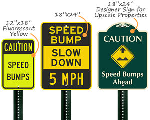 Speed bump signs