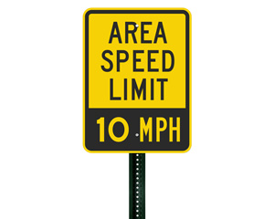 Area Speed Limit Sign 10 Mph