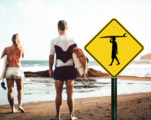 Surfer Crossing Signage