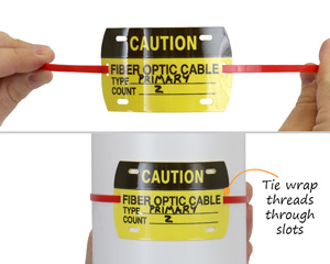 Tie down a marker to a conduit