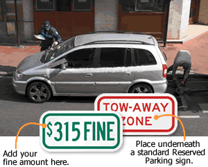Supplemental tow-away signs