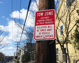 Tow Zone Parking Signs By Message