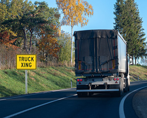 Truck crossing sign