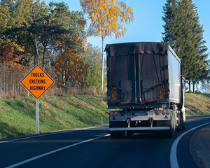 Truck entering signs