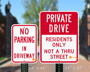 Private driveway no stopping or turning thank you sign polite parking sign 3047 