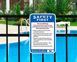 We are maintaining strict social distancing sign