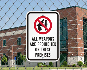 No Weapons Allowed Sign
