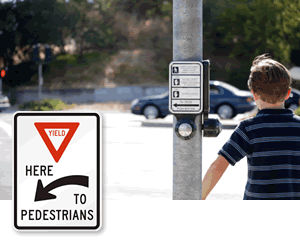 Here to Pedestrian Signs