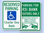 Custom Bank Parking Signs