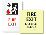 Braille Fire Exit Signs