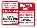 State Tow Away Signs