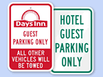 Hotel Parking Signs