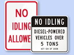 No Idling Signs