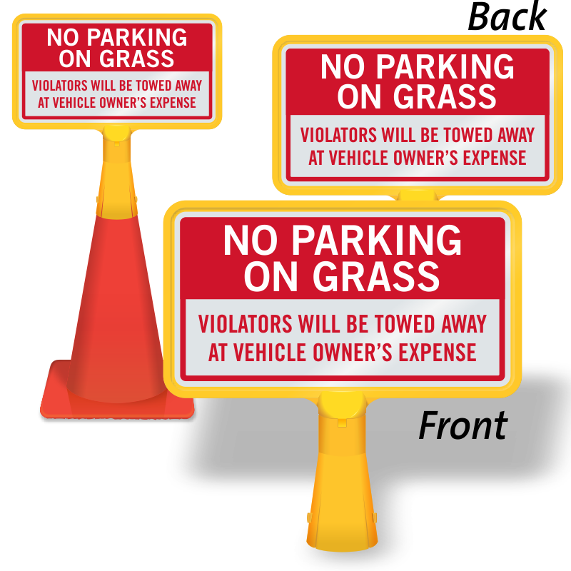 No Parking On Grass Sign , SKU: K-8484