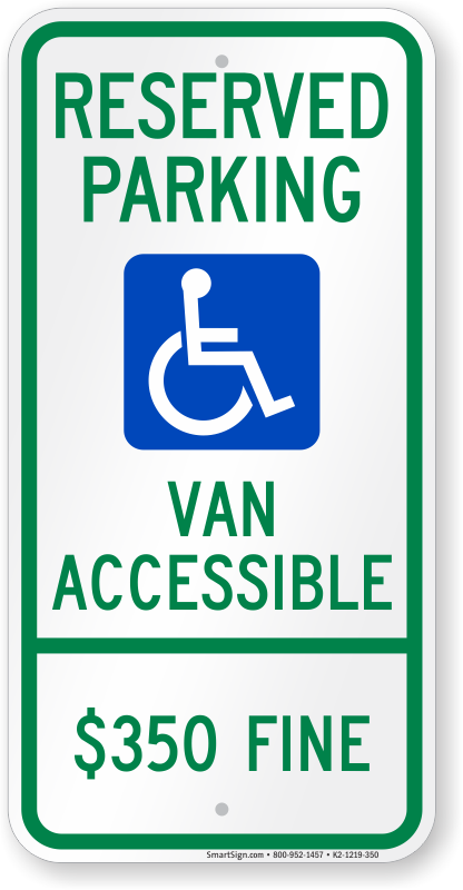 Illinois Reserved Parking, Van Accessible Sign, SKU: K2-1219-350