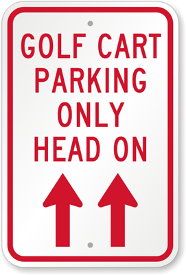 Golf Cart Signs | Aluminum Golf Cart Parking and Crossing Signs