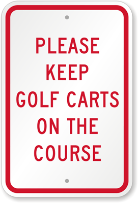 Golf Cart Signs | Aluminum Golf Cart Parking and Crossing Signs