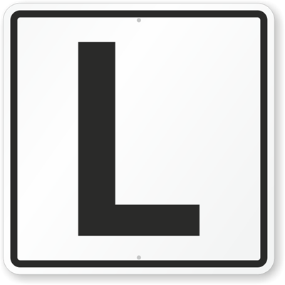 Parking Spot Sign  With Letter  L  SKU K 6383