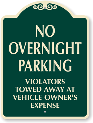 No Overnight Parking Signs – Free Shipping from MyParkingSign