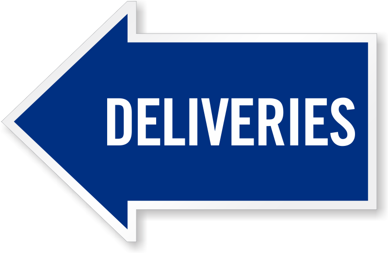 Unoopler Targa In Latta 'Left Arrow Deliveries To Back Door' 20x30 Cm - Insegna Vintage Per Bar E Negozi