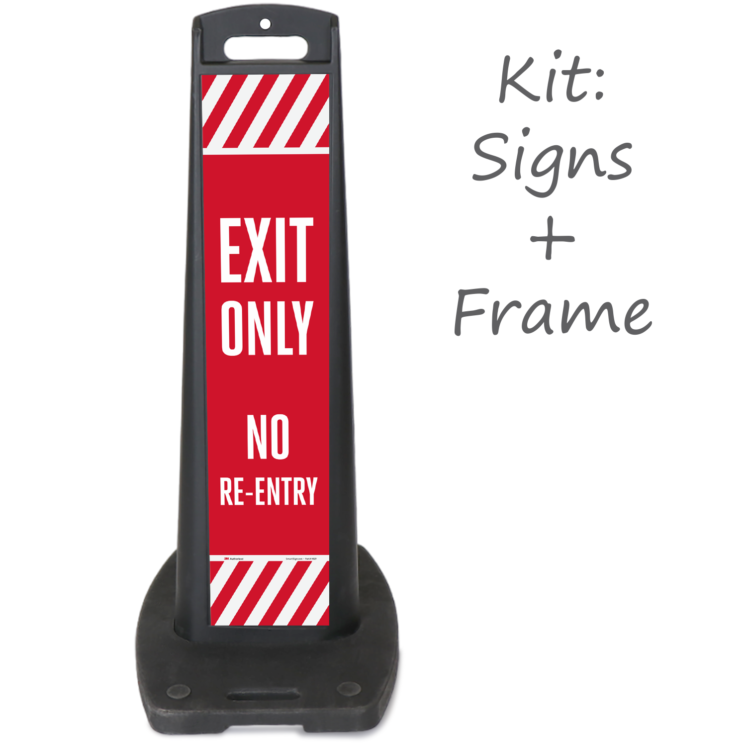 Exit Only No Re-Entry Lotboss Portable Sign Kit, SKU: K2-5960-KIT