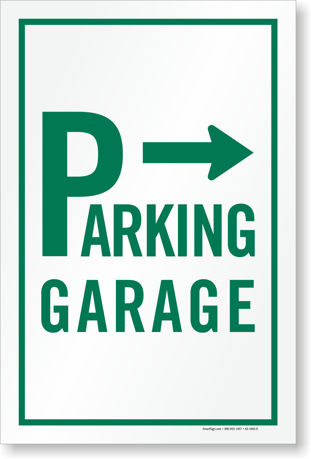 Garage Directional Parking Sign
