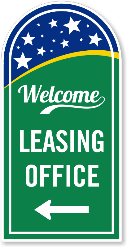 Leasing Office Left Arrow Sign | Welcome Signs, SKU - K-0277-L