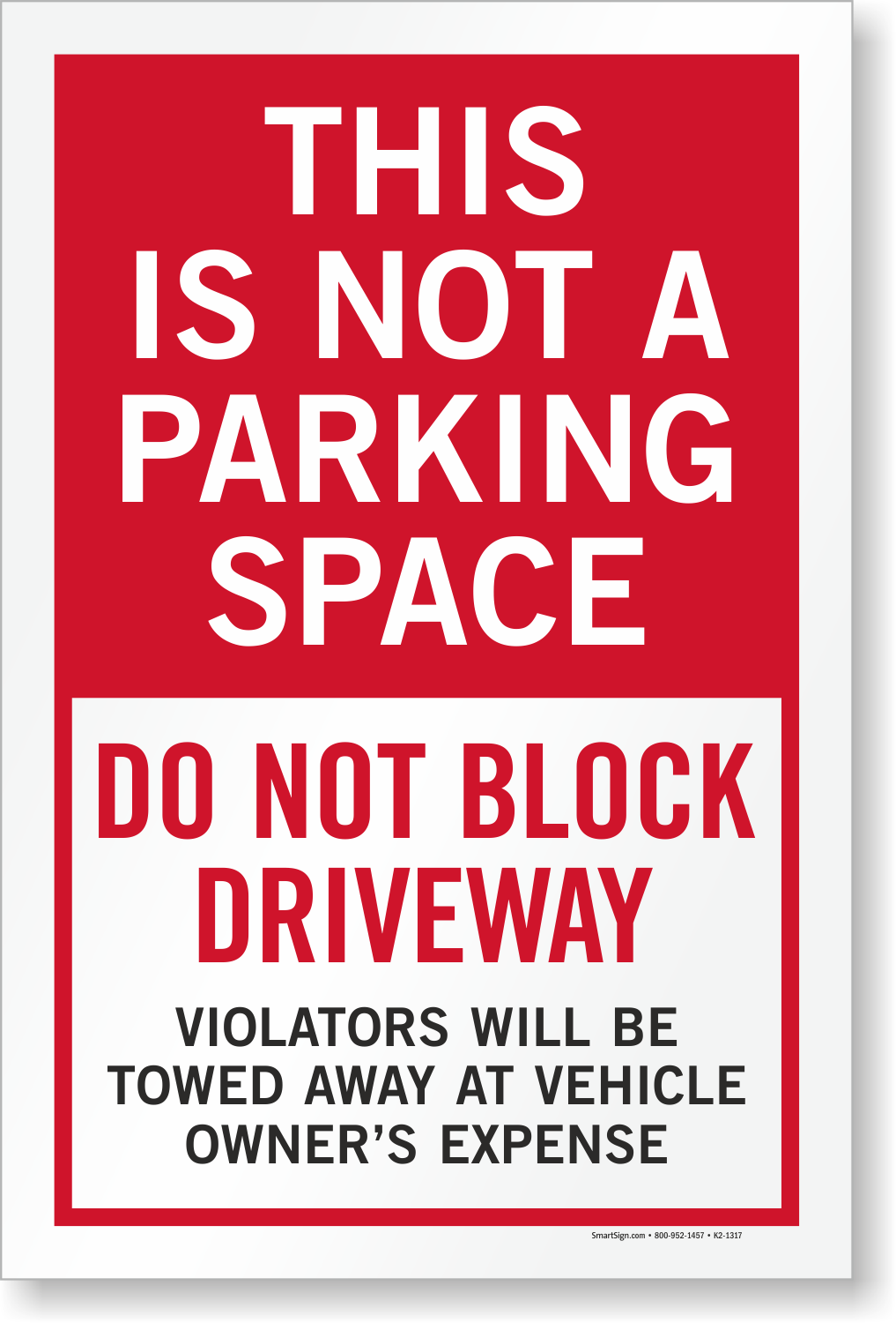 Not a Parking Space Sidewalk Sign Insert, SKU K21317