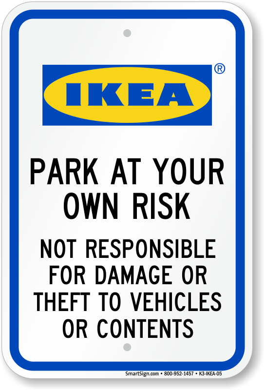 Ikea Parking Signs