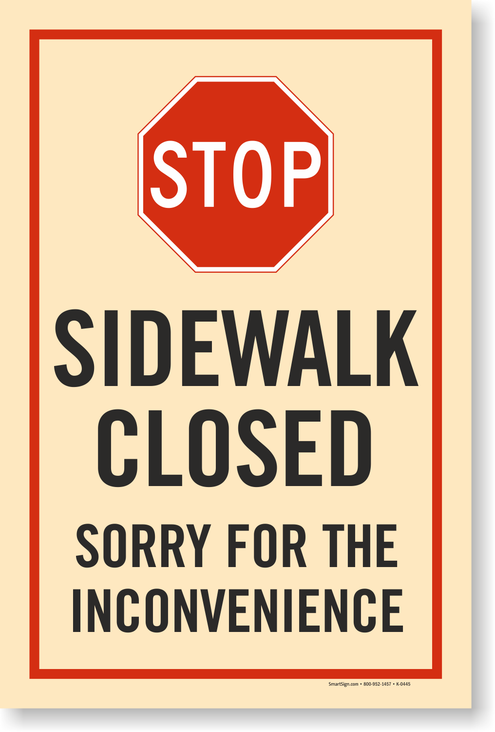 Sidewalk Closed Sorry For Inconvenience Sign Kit Insert ...
