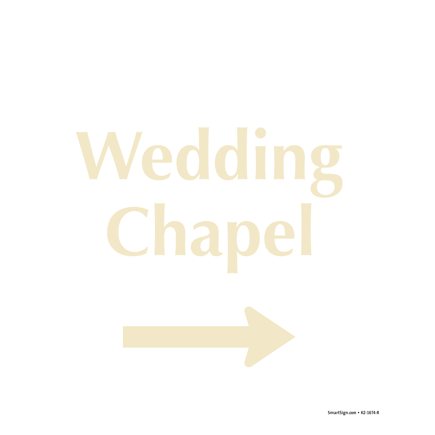 Designer Wedding Chapel Sign with Arrow