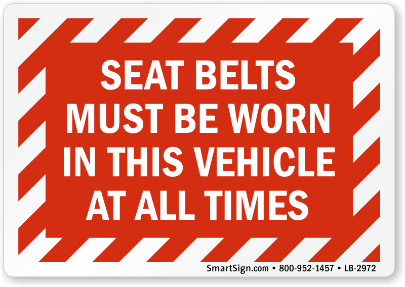 Seat Belt Signs And Labels Fasten Seat Belt Signs