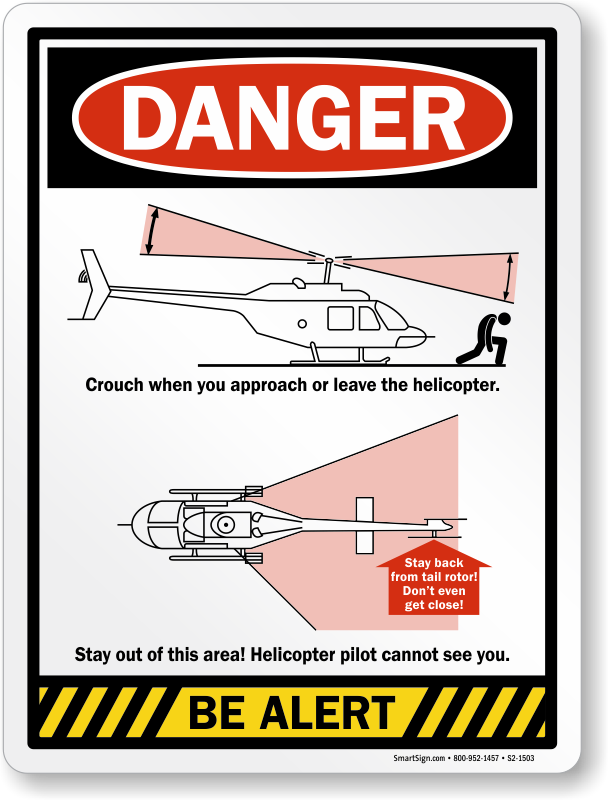 Helicopter Signs - Heliport, Helicopter Landing Area No Parking