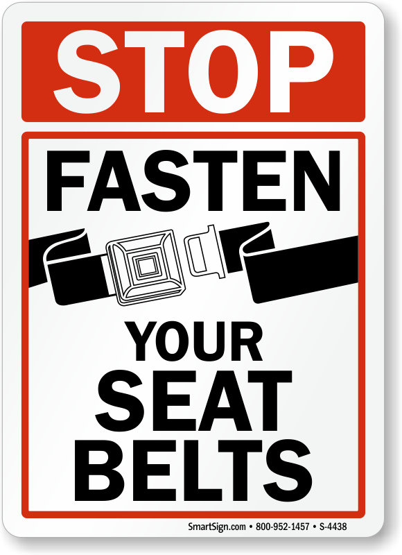 Seat Belt Signs And Labels Fasten Seat Belt Signs