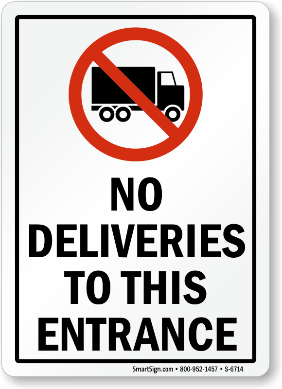 thumbnail image 2 of Vertical Aluminum Sign – 'No Delivery Trucks Beyond This Point' – Multiple Sizes 2 of 5