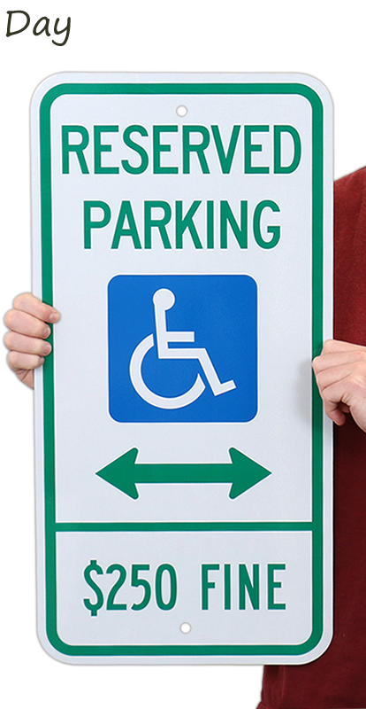 3M Reflective Green $350 Handicap Disabled Parking Fine Sign Municipal Grade 