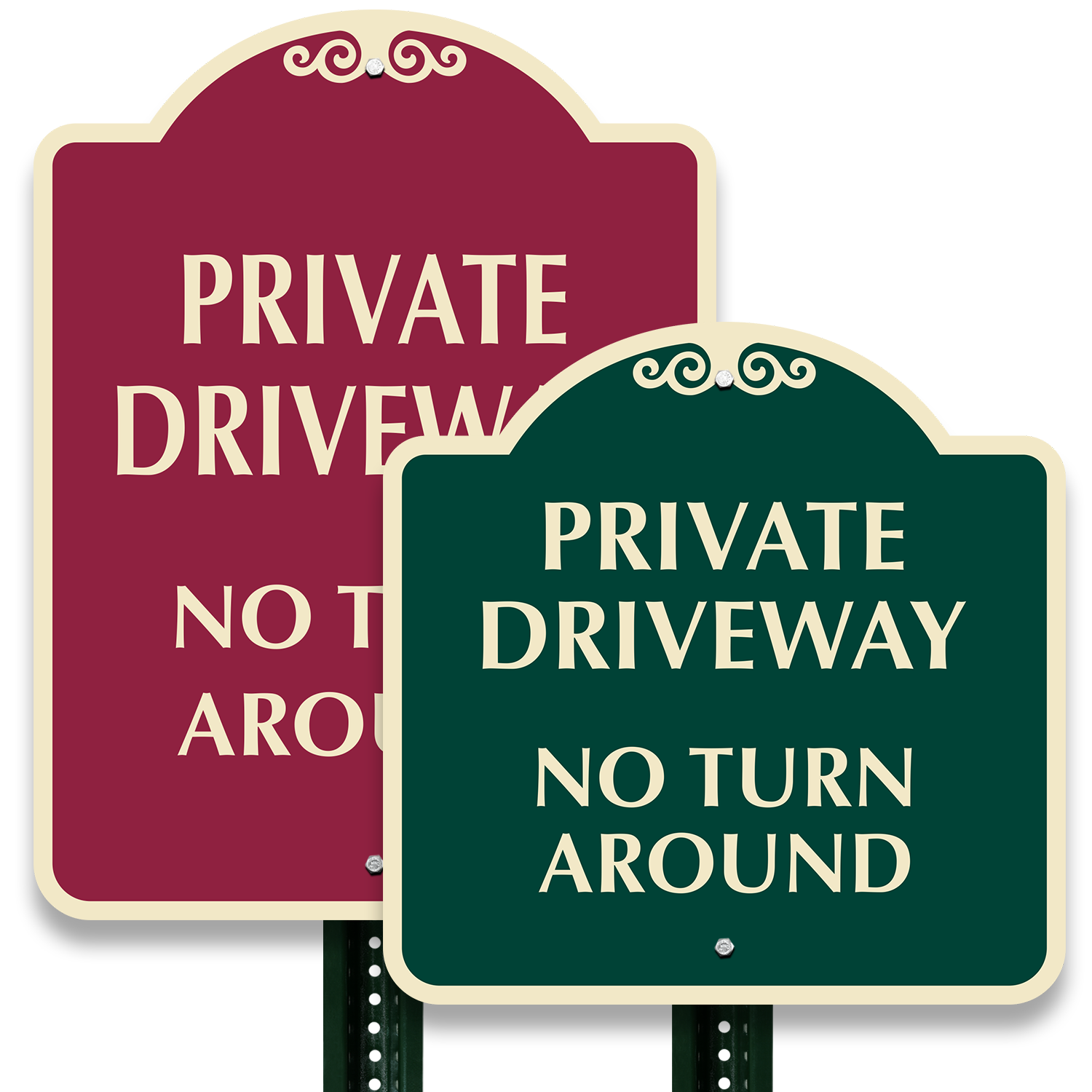 Private Driveway, No Turn Around Sign , SKU: K-4943