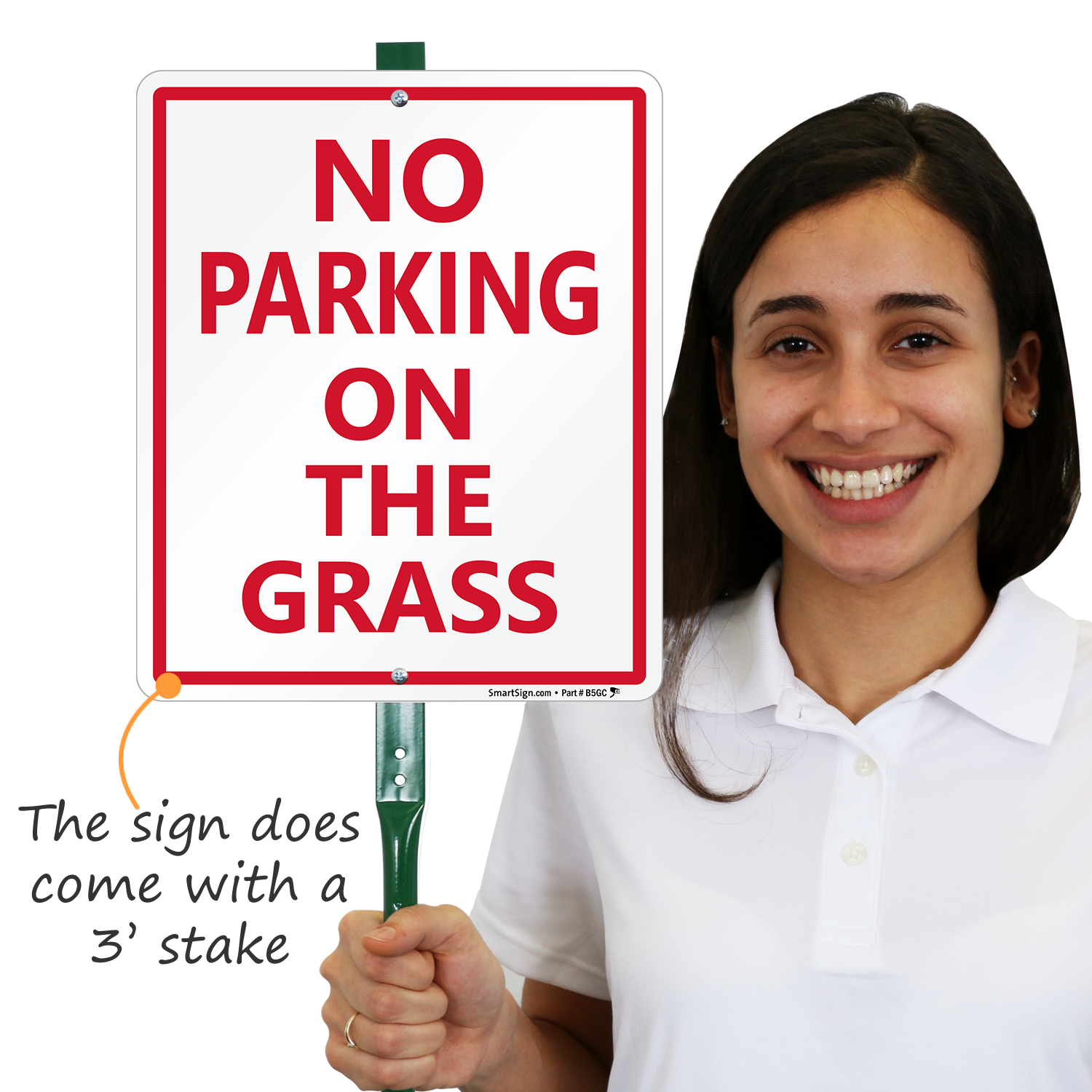 No Parking On The Grass Sign - LawnBoss Signs, SKU: K-8934