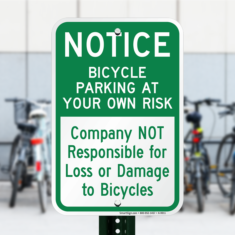 CYCLE RACK USERS DO AT OWN RISK Metal SIGN NOTICE bicycle bike park car parking