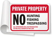 No Hunting Fishing & Trespassing Sign Book