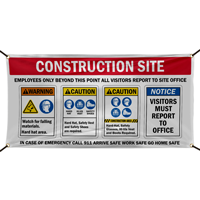 Construction Jobsite Employees Only Safety Banner