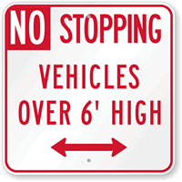 Custom No Stopping Vehicles Sign
