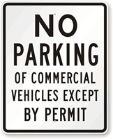 No Parking Of Commercial Vehicles Sign