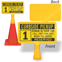 Custom Reserved Curbside Pickup ConeBoss Sign