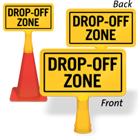 Drop Off Zone ConeBoss Sign