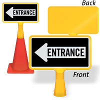 Entrance Left Arrow ConeBoss Sign