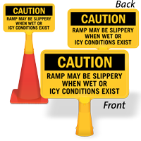 Ramp May Be Slippery ConeBoss Sign