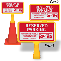 Reserved Parking ConeBoss Sign