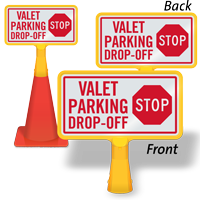 Stop Valet Parking Drop Off ConeBoss Sign